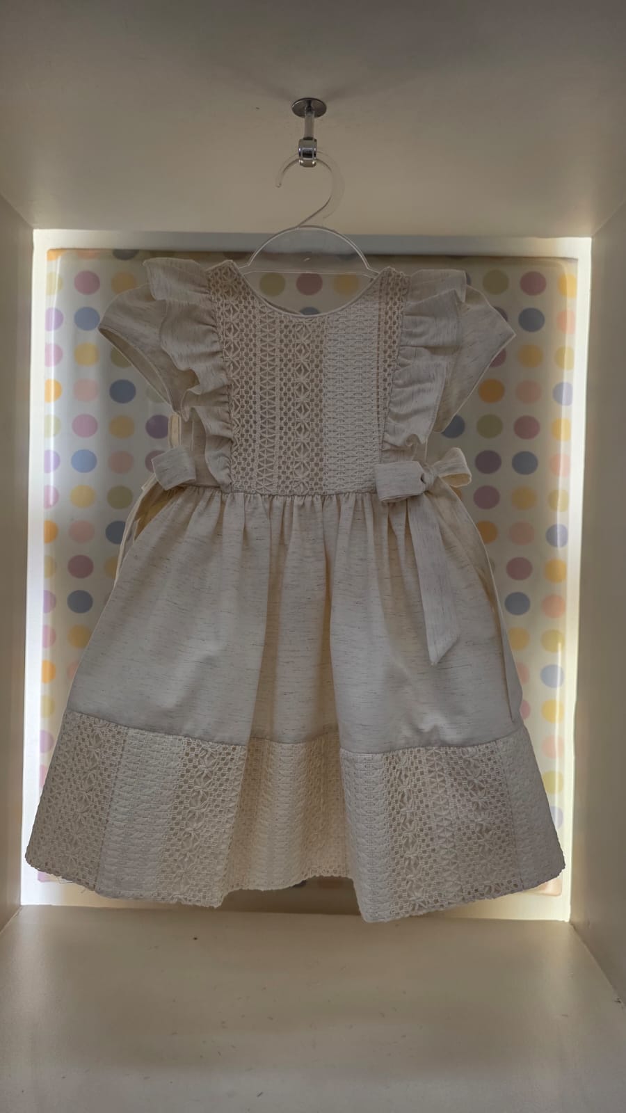 Vestido Infantil Renda Crochê Buá