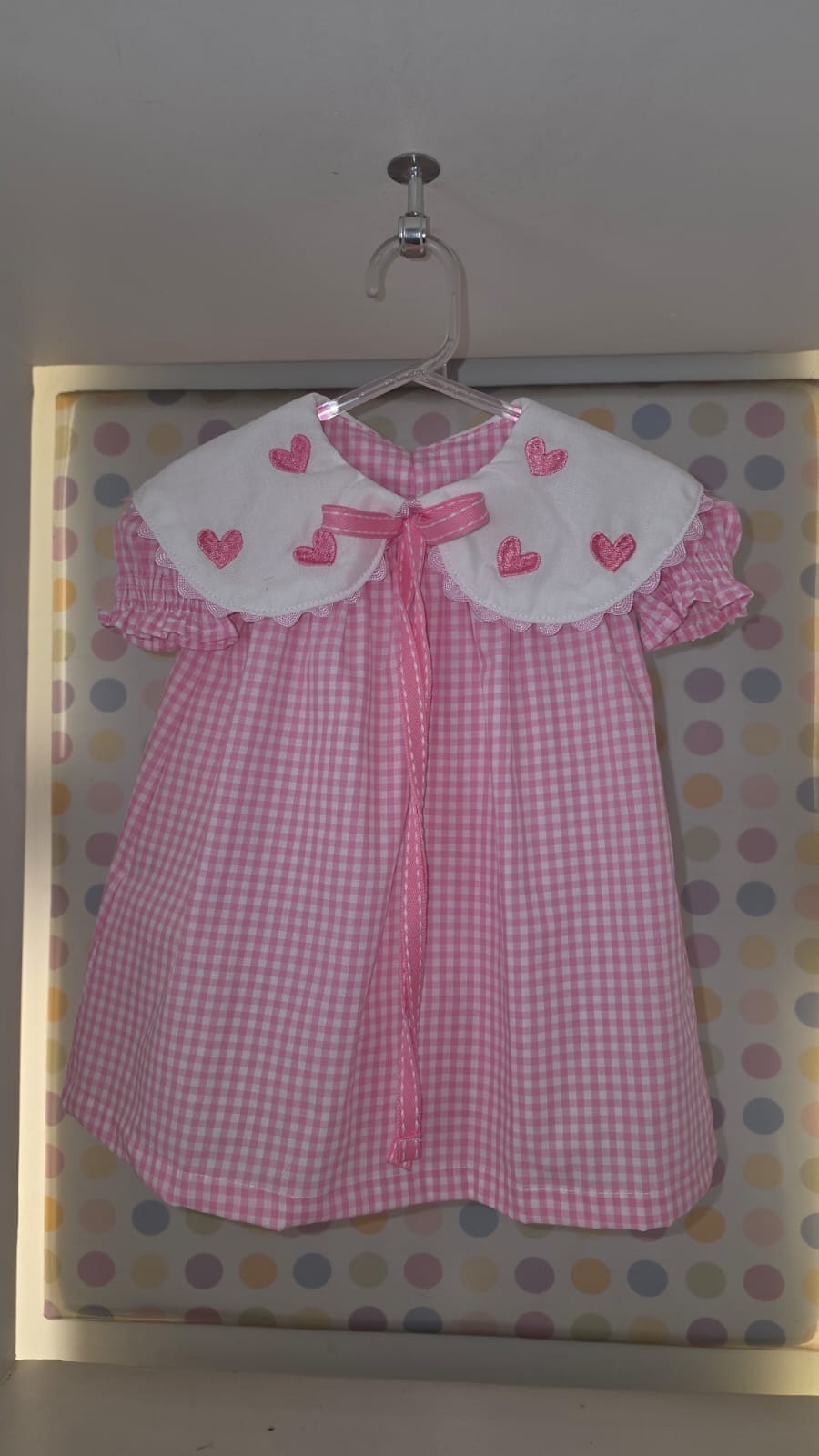 Vestido Bebê Rosa Corações Buá