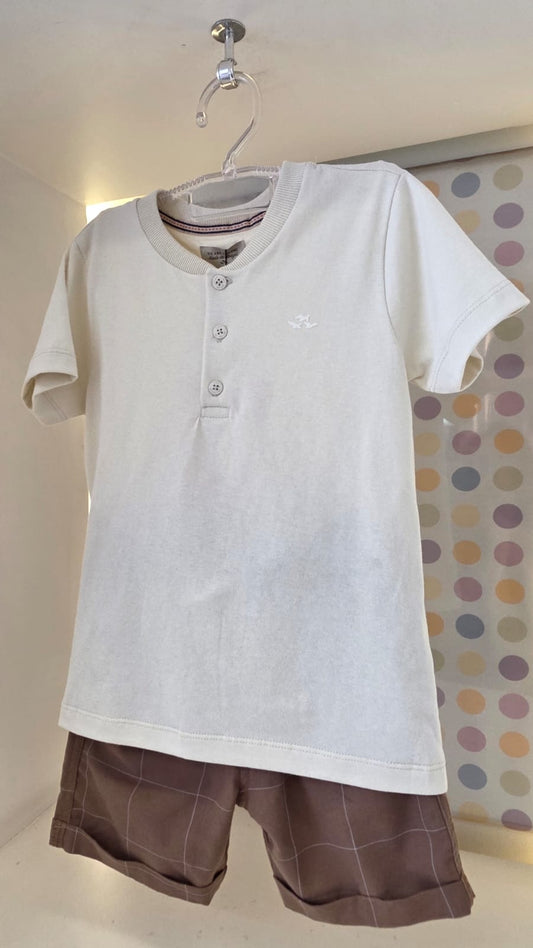 Conjunto Infantil Menino Blusa Bege Buá
