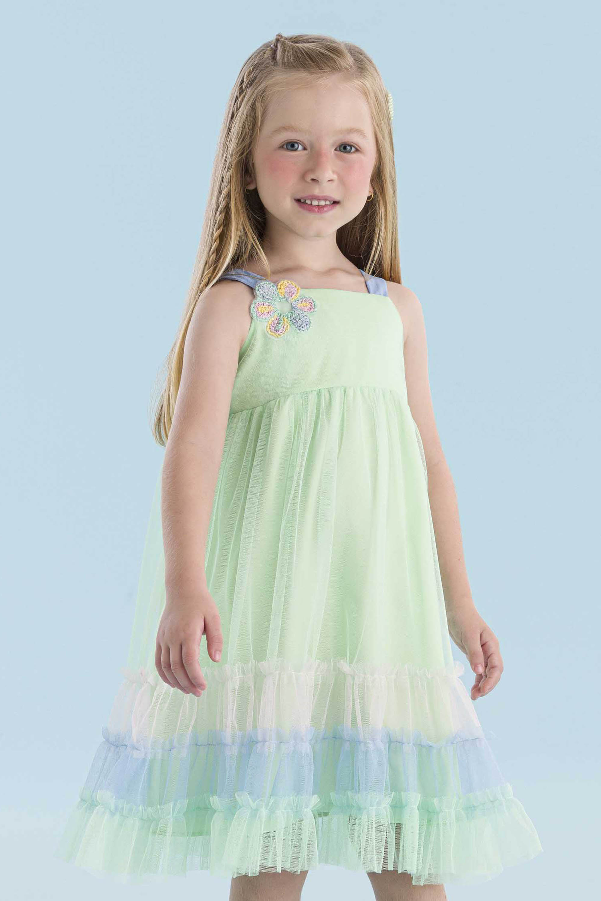 Vestido Infantil de Tule Verde Mon Sucré