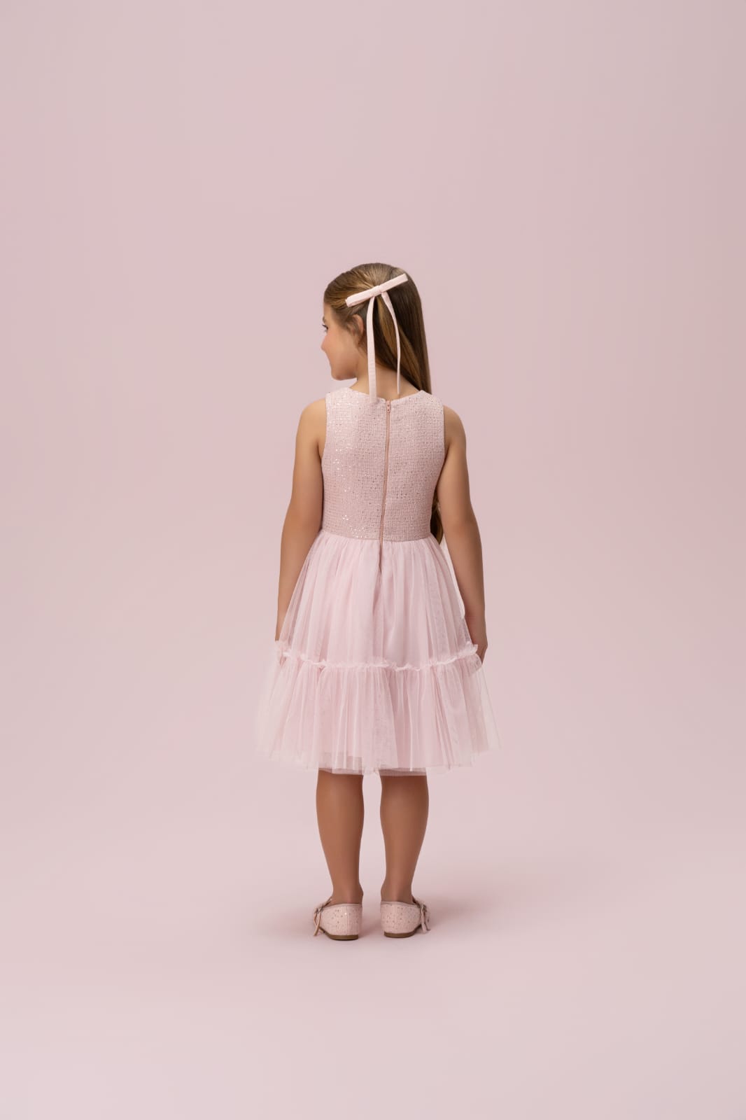 Vestido Infantil Tweed Brilho Petit Cherie
