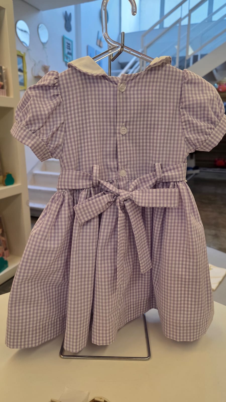 Vestido Infantil Xadrez Lilás Buá