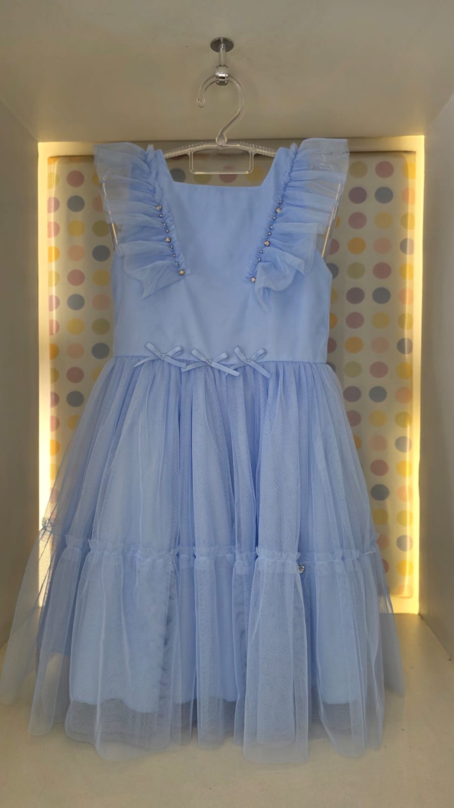 Vestido Infantil Azul Glamour Petit Cherie