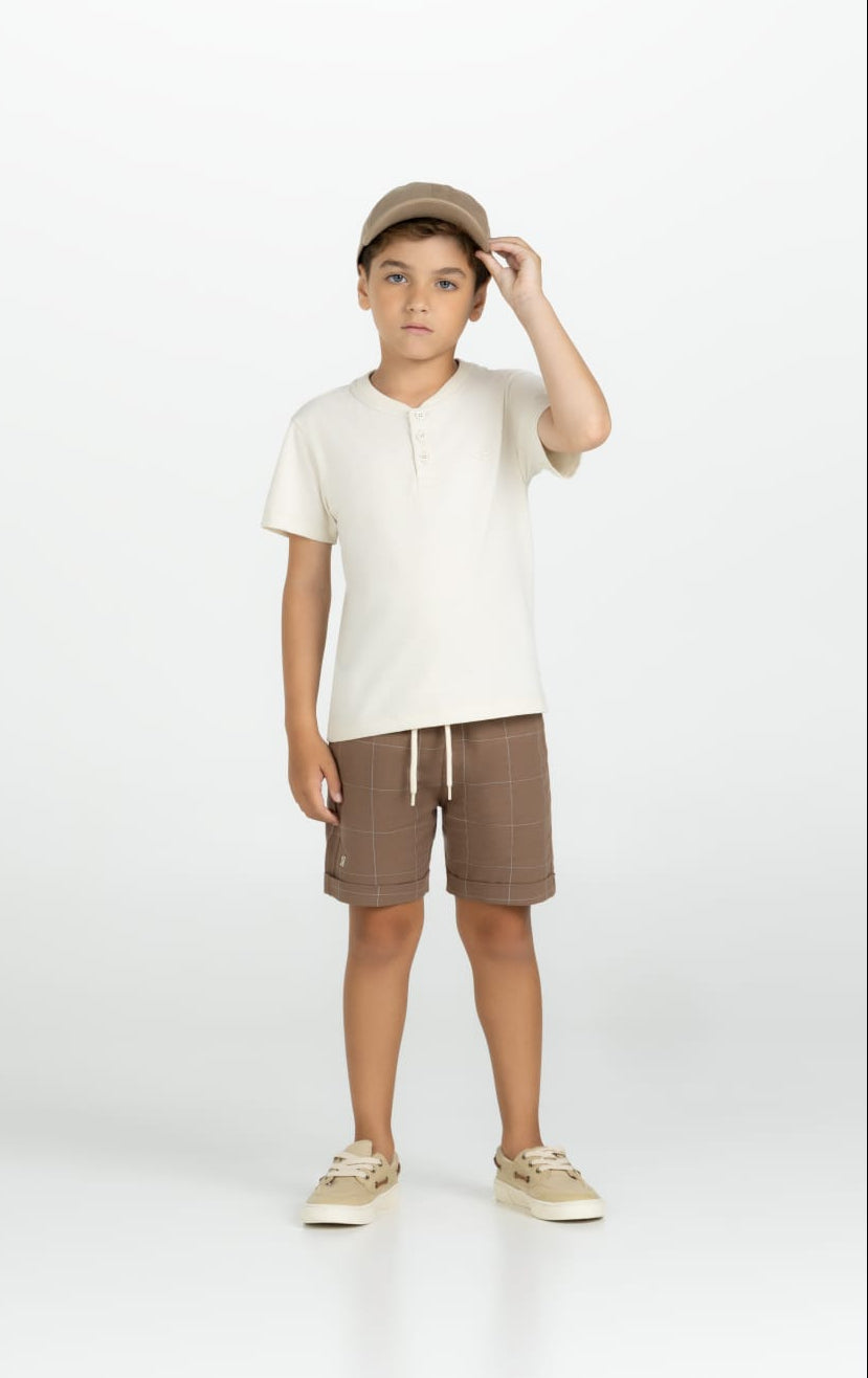 Conjunto Infantil Menino Blusa Bege Buá