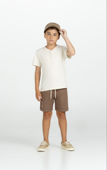 Conjunto Infantil Menino Blusa Bege Buá