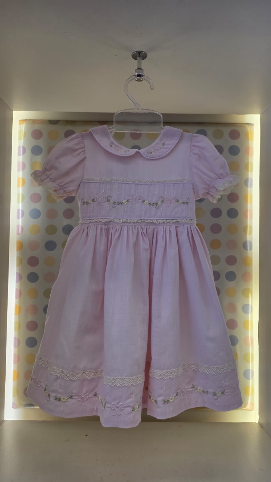 Vestido Bebê Rosa Bordado Buá