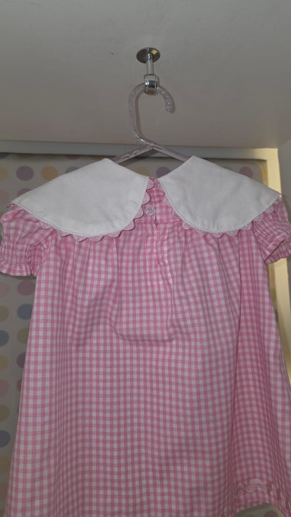 Vestido Bebê Rosa Xadrez Buá