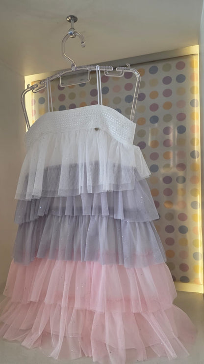 Vestido Infantil Tricolor Glitter Petit Cherie
