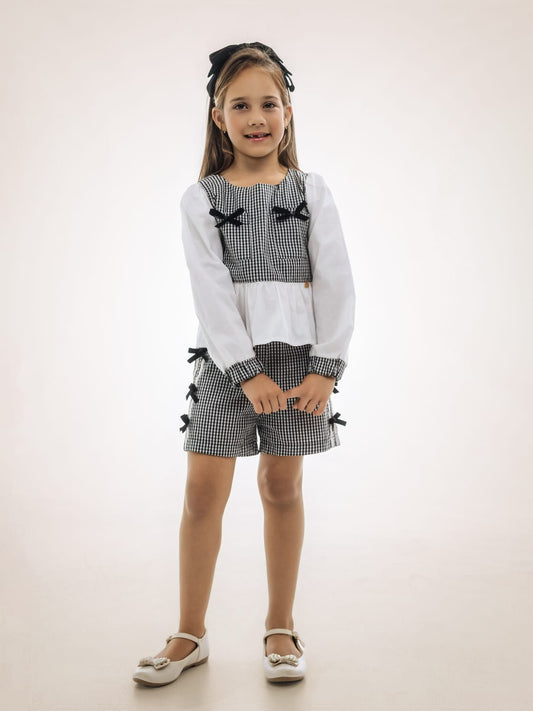 Conjunto Infantil Xadrez Preto Buá
