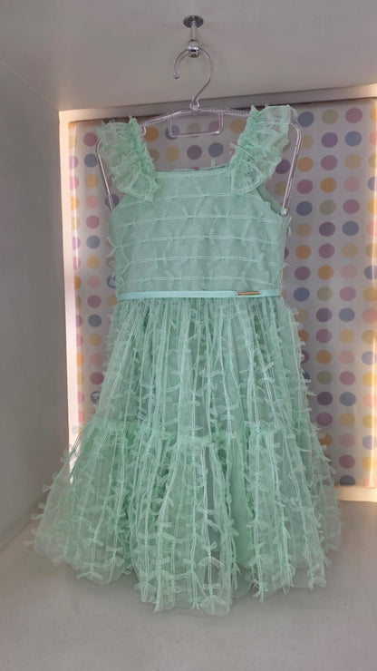 Vestido Infantil Menina Verde Laços Buá