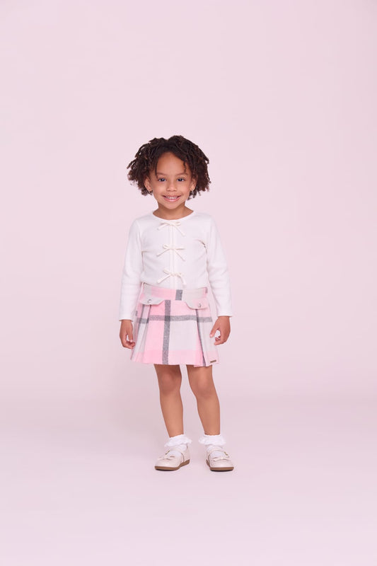 Conjunto Infantil Saia Xadrez Rosa Buá