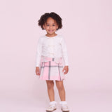 Conjunto Infantil Saia Xadrez Rosa Buá