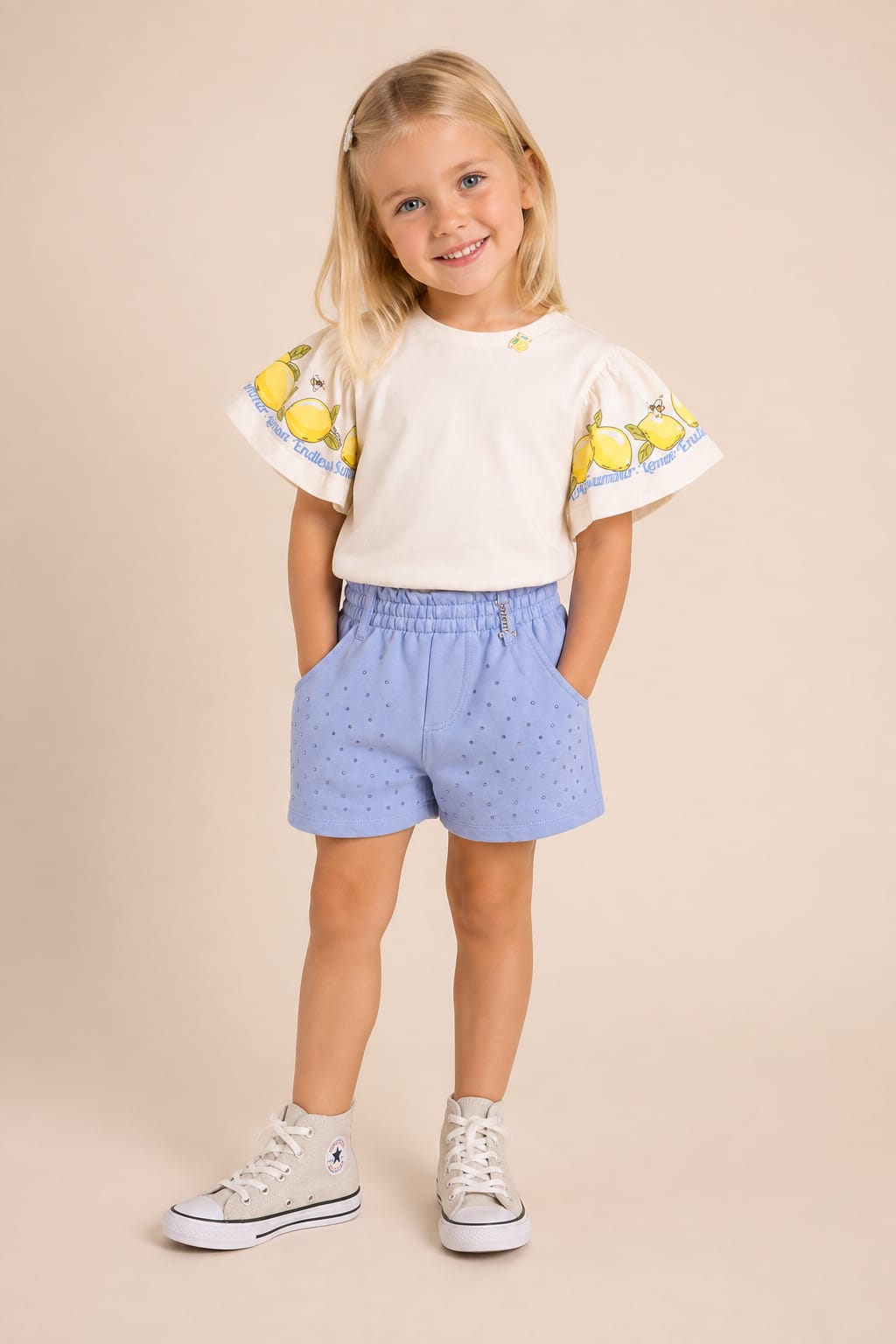 Conjunto Infantil Menina Off Limão Momi