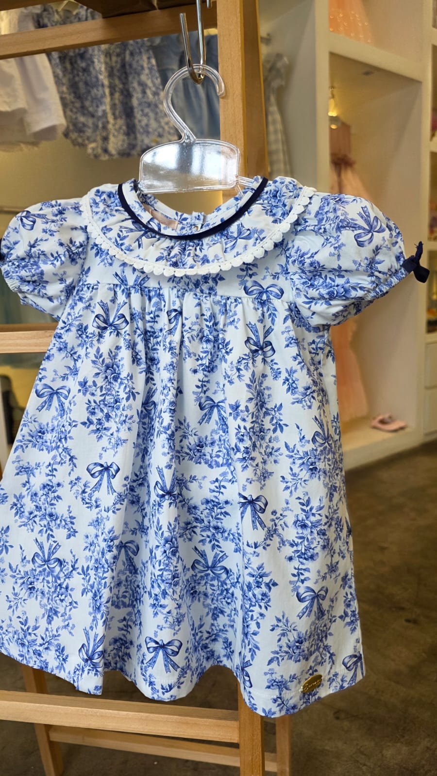 Vestido Bebê Azul Azulejo Buá
