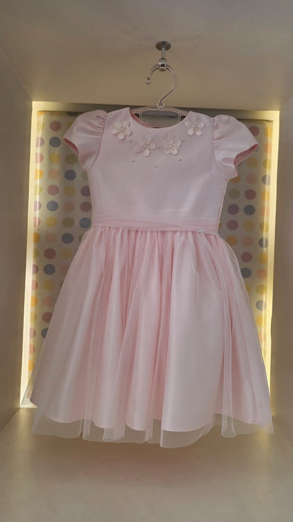 Vestido Infantil Rosa Flor Petit Cherie