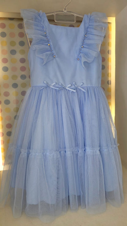 Vestido Infantil Azul Glamour Petit Cherie