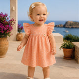 Vestido Bebê Laranja Xadrez Buá