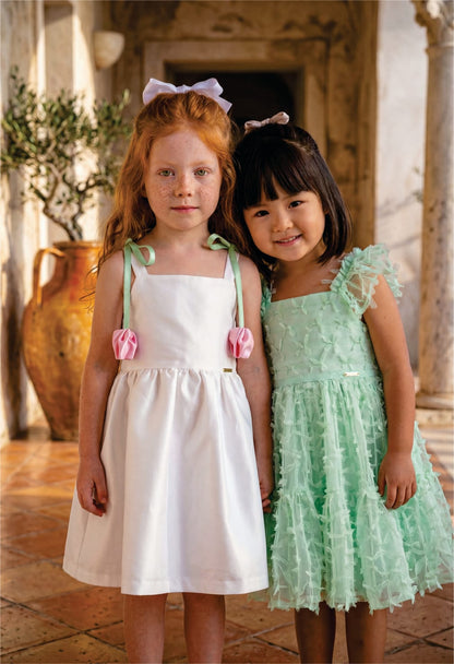 Vestido Infantil Branco Tulipas Buá