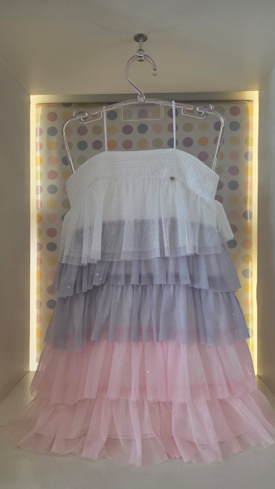 Vestido Infantil Tricolor Glitter Petit Cherie