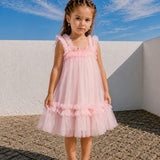 Vestido Infantil Menina Rosa Fluido Buá