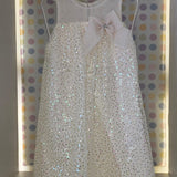 Vestido Infantil Creme Paetê Petit Cherie