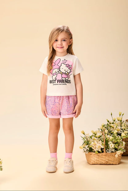 Conjunto Infantil Menina Hello Kitty Rosa Momi