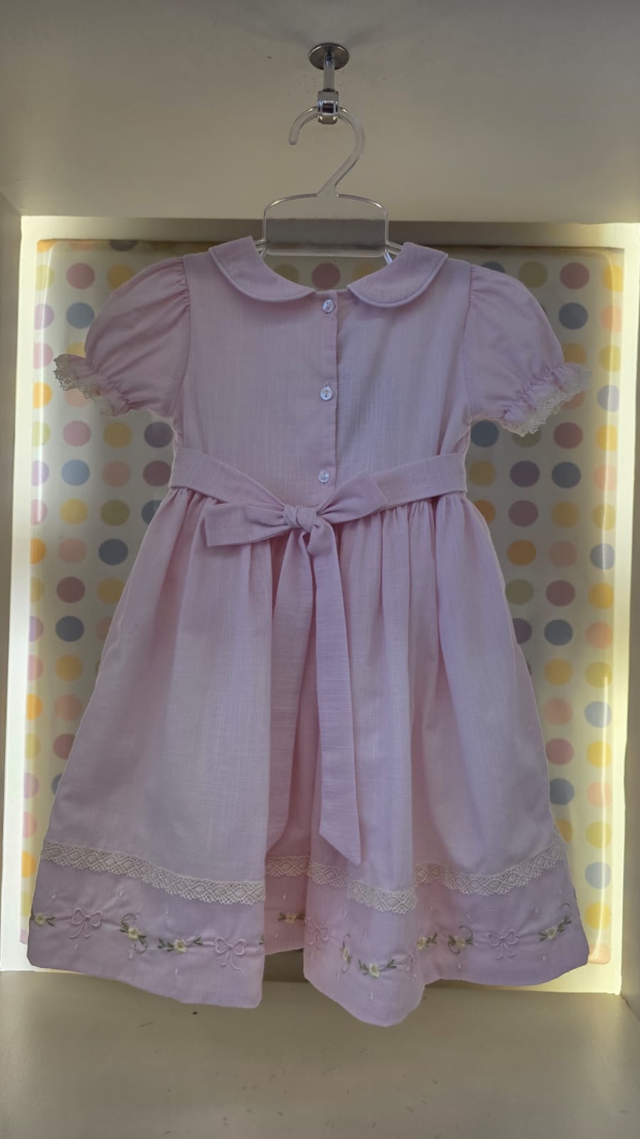 Vestido Bebê Rosa Bordado Buá