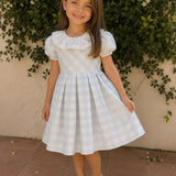 Vestido Infantil Xadrez Azul Buá