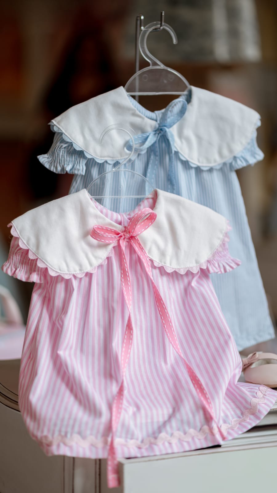 Vestido Bebê Rosa Listrado Buá