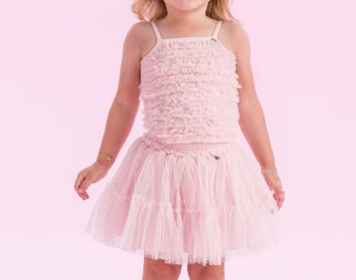 Conjunto Infantil Babados Rosa Petit Cherie