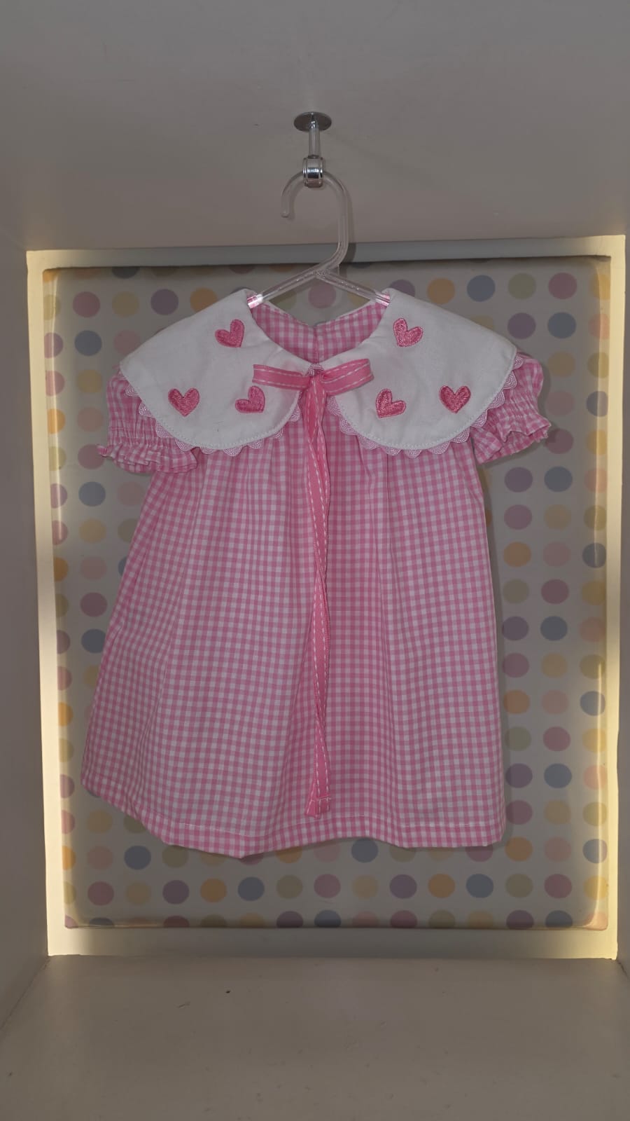 Vestido Bebê Rosa Corações Buá