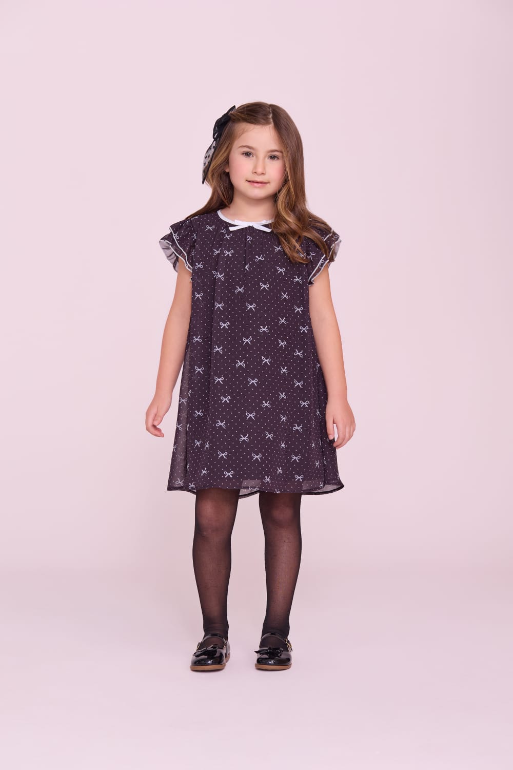 Vestido Infantil Preto Laços Buá