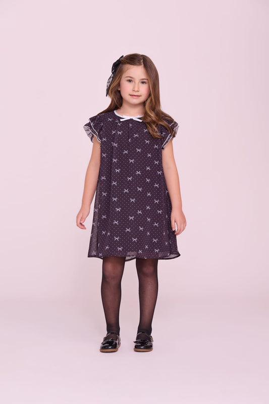 Vestido Infantil Preto Laços Buá