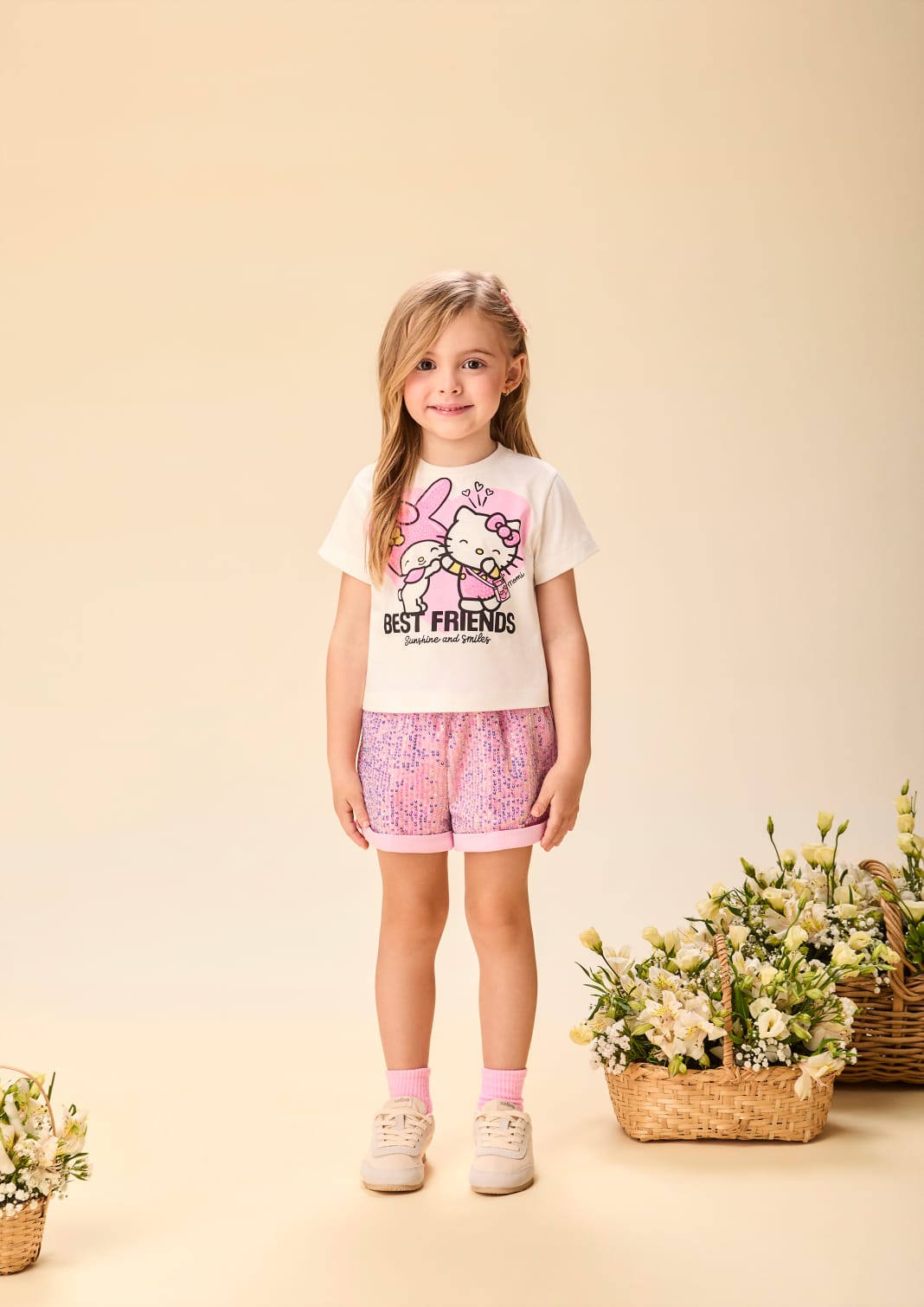 Conjunto Infantil Menina Hello Kitty Rosa Momi