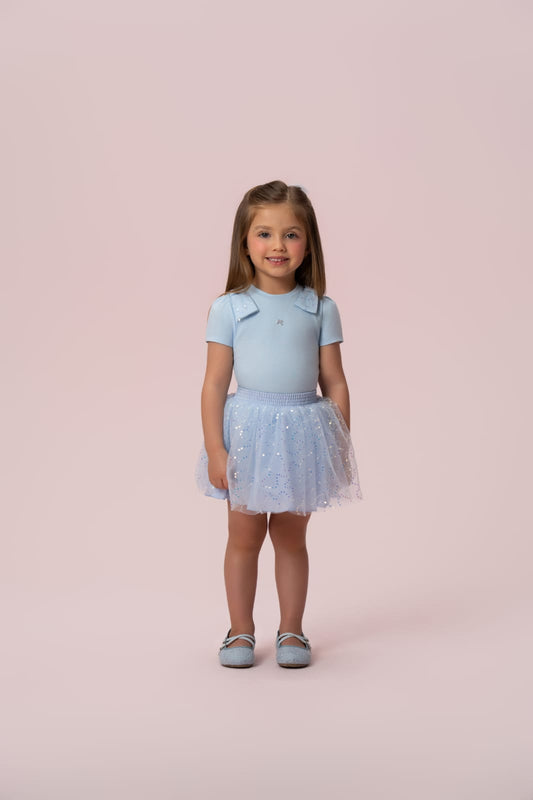 Conjunto Infantil Azul Paetê Petit Cherie