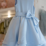 Vestido Infantil Festa Menina Saia Dupla Azul Buá