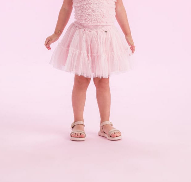 Conjunto Infantil Babados Rosa Petit Cherie