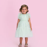 Vestido Infantil Verde Paetê Petit Cherie
