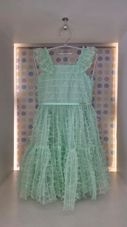 Vestido Infantil Menina Verde Laços Buá
