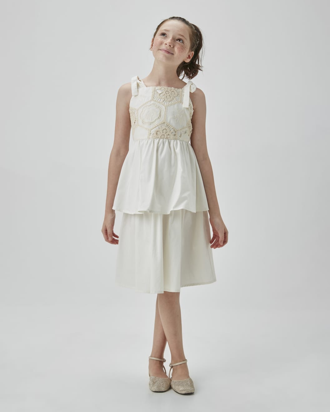 Vestido Infantil Off White Richilieu UM+UM