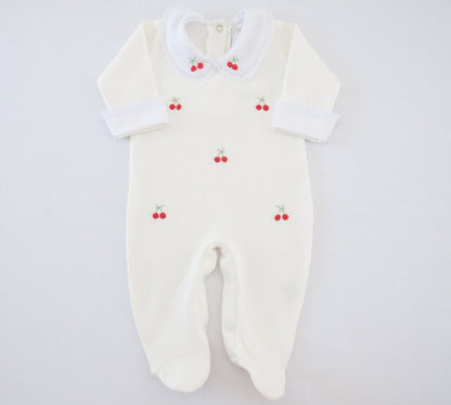 Macacão Bebê Cerejinha Branco Buá