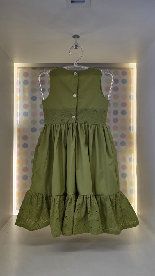 Vestido Infantil Verde Lentilha Buá