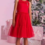 Vestido Infantil Vermelho Pingente Petit Cherie