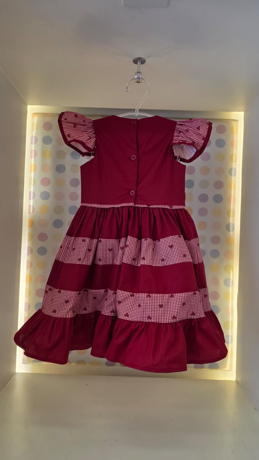 Vestido Bebê Vermelho Corações Buá