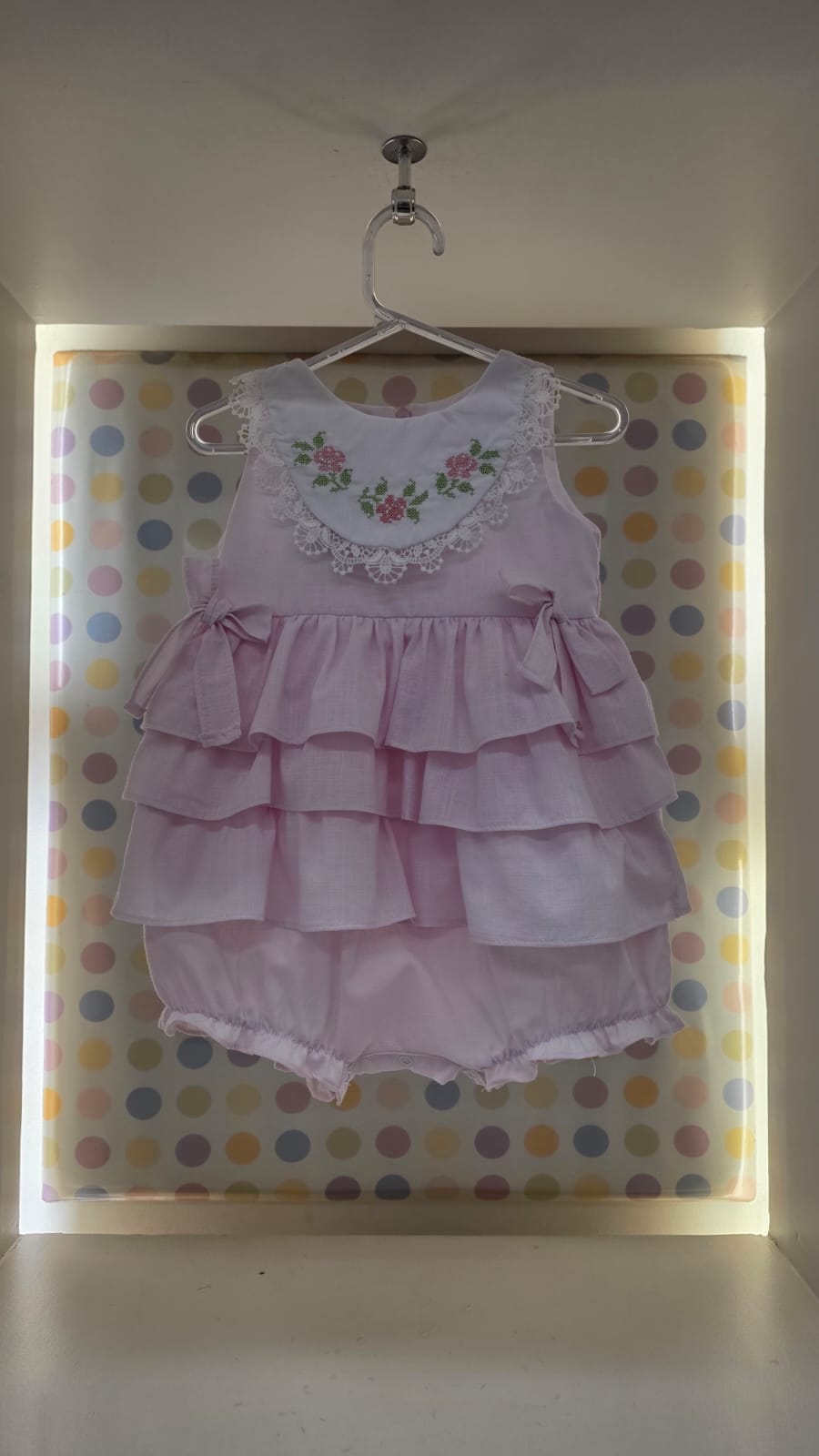 Homper Bebê Rosa Babados Buá