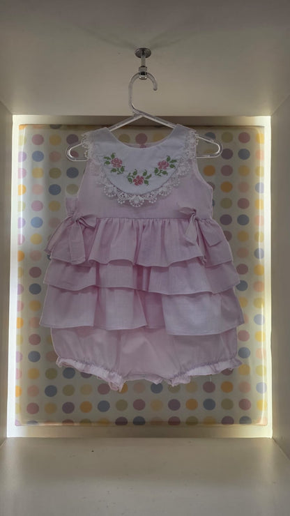 Homper Bebê Rosa Babados Buá