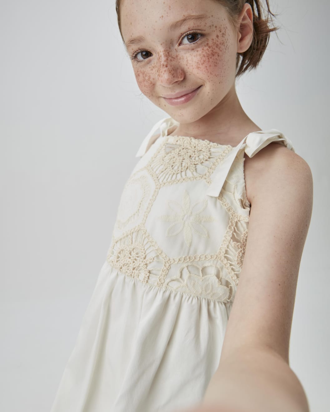 Vestido Infantil Off White Richilieu UM+UM
