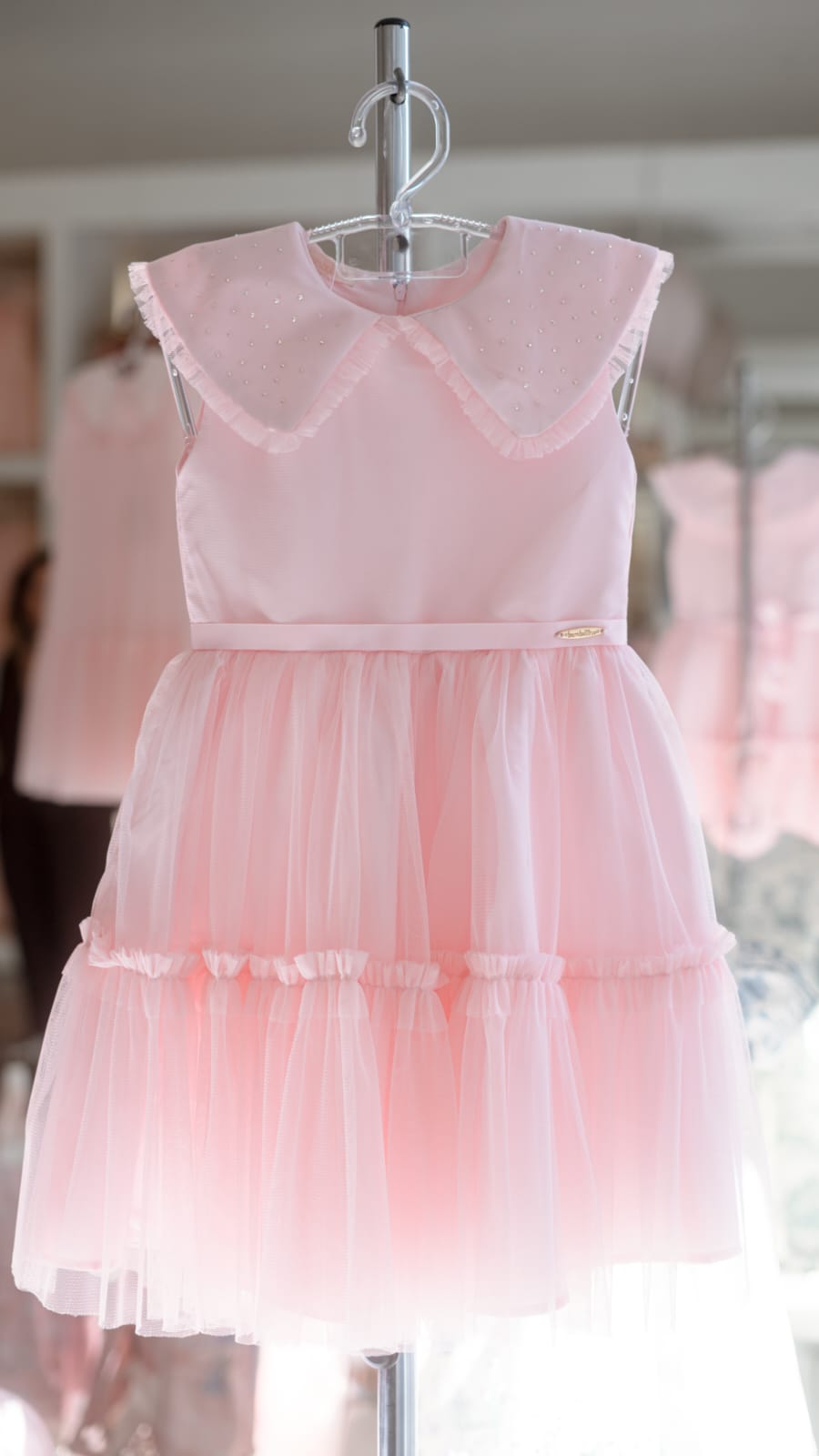 Vestido Infantil Gola Strass Buá