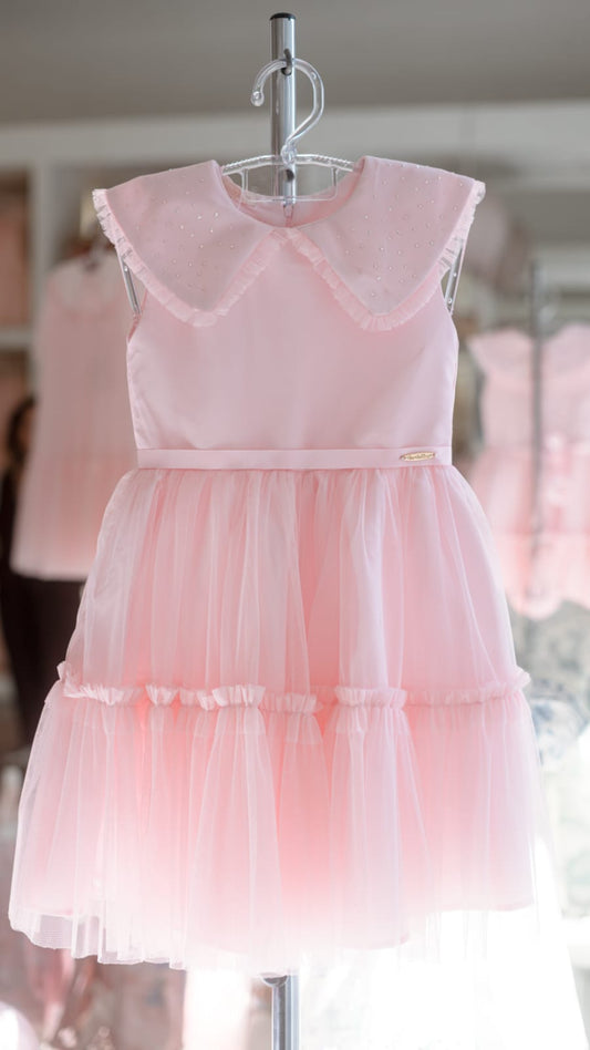 Vestido Infantil Gola Strass Buá