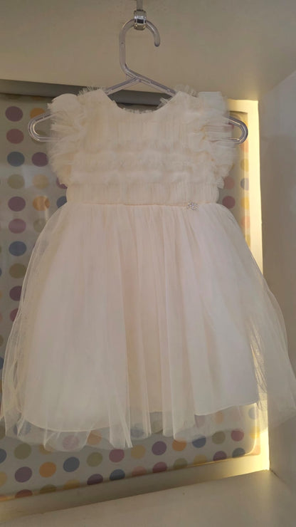 Vestido Bebê Creme Tule Petit Cherie